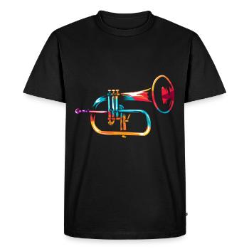 Trompette bugle - T-shirt Premium bio Homme - noir - Devant - Nico (187cm)