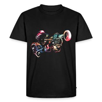 Trompette bugle - T-shirt Premium bio Homme - noir - Devant - Nico (187cm)