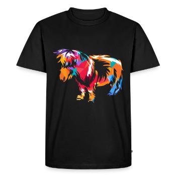 Shetland pony - Men's Premium Organic T-Shirt - black - Front - Nico (187cm)