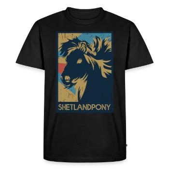 poney Shetland - T-shirt Premium bio Homme - noir - Devant - Nico (187cm)
