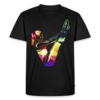 Pilates exercise - Men's Premium Organic T-Shirt - black - Front - Nico (187cm)