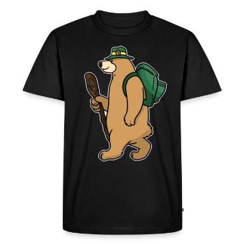 Backpacker Bear - Men's Premium Organic T-Shirt - black - Front - Nico (187cm)