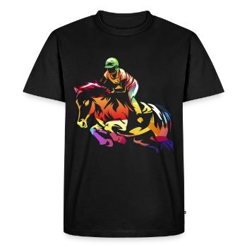 Saut d'obstacles sport équestre saut d'obstacles - T-shirt Premium bio Homme - noir - Devant - Nico (187cm)