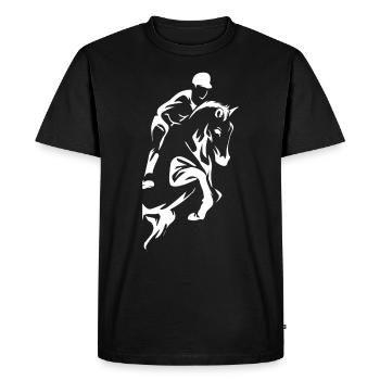 Cadeau de spectacle équestre de saut d'obstacles - T-shirt Premium bio Homme - noir - Devant - Nico (187cm)