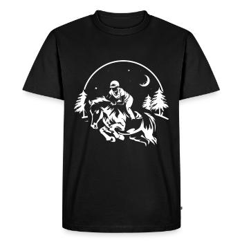Concours équestre de saut d'obstacles - T-shirt Premium bio Homme - noir - Devant - Nico (187cm)