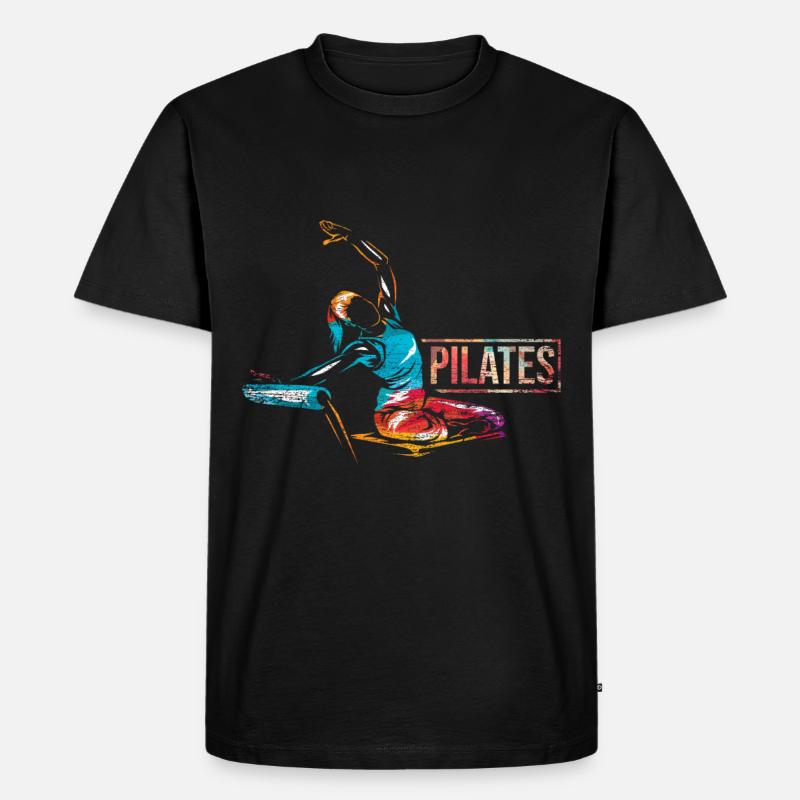 Pilates Geschenk - Männer Premium Bio T-Shirt - Schwarz