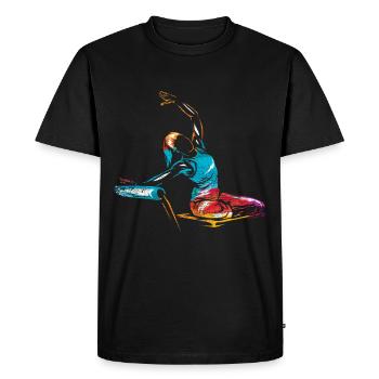Pilates Exercise - Men's Premium Organic T-Shirt - black - Front - Nico (187cm)