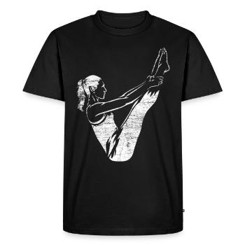 Pilates Exercise - Men's Premium Organic T-Shirt - black - Front - Nico (187cm)