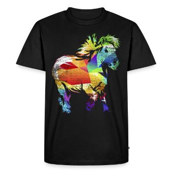 Cadeau de poney Shetland - T-shirt Premium bio Homme - noir - Devant - Nico (187cm)