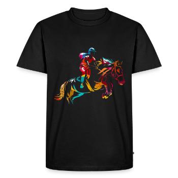 Cadeau de saut d'obstacles - T-shirt Premium bio Homme - noir - Devant - Nico (187cm)