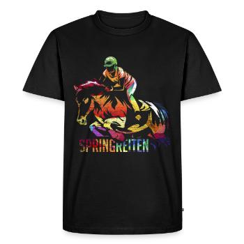 Cadeau de saut d'obstacles - T-shirt Premium bio Homme - noir - Devant - Nico (187cm)