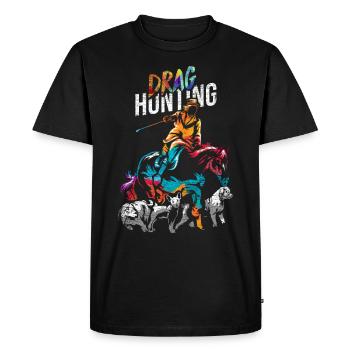 Chasse à la remorque, chasse, sport canin - T-shirt Premium bio Homme - noir - Devant - Nico (187cm)