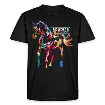 Arabian horse - Men's Premium Organic T-Shirt - black - Front - Nico (187cm)