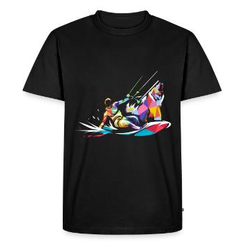 Cadeau ours kitesurf - T-shirt Premium bio Homme - noir - Devant - Nico (187cm)