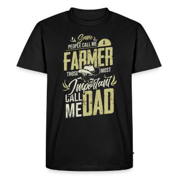 Farmer dad - Men's Premium Organic T-Shirt - black - Front - Nico (187cm)