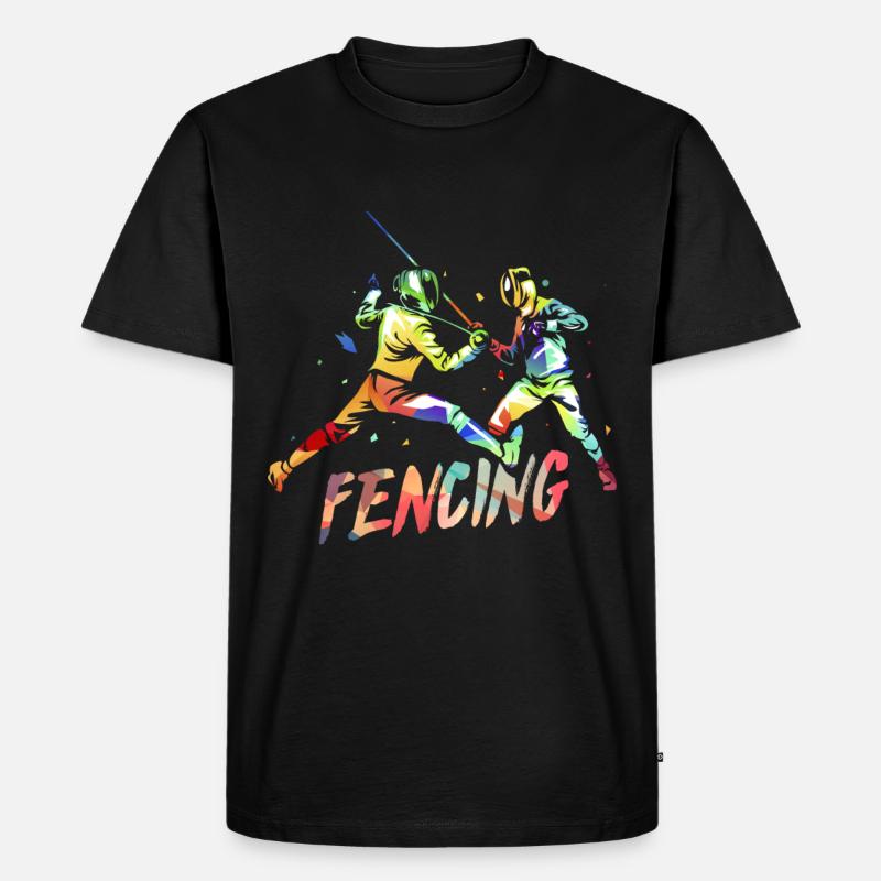 Fechten - Männer Premium Bio T-Shirt - Schwarz