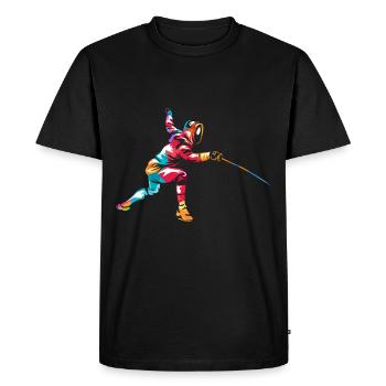 Cadeau d'escrime - T-shirt Premium bio Homme - noir - Devant - Nico (187cm)
