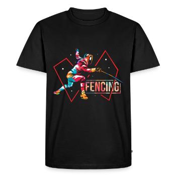 Cadeau d'escrime - T-shirt Premium bio Homme - noir - Devant - Nico (187cm)