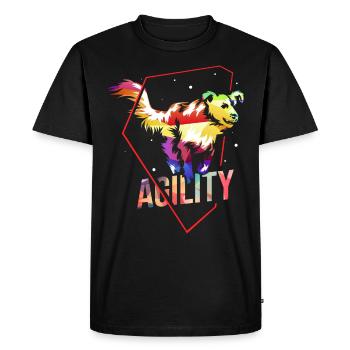 Dog agility - Men's Premium Organic T-Shirt - black - Front - Nico (187cm)