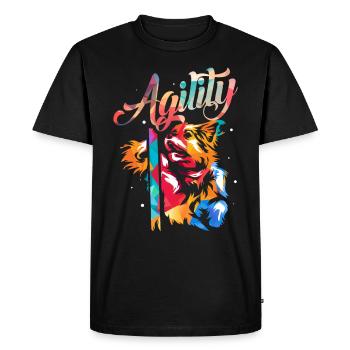 Dog agility - Men's Premium Organic T-Shirt - black - Front - Nico (187cm)