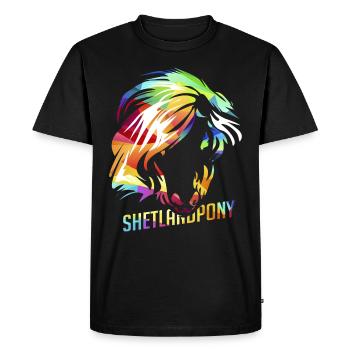 Shetland pony - Men's Premium Organic T-Shirt - black - Front - Nico (187cm)