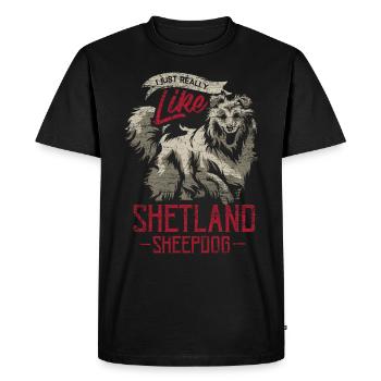Shetland Chien de berger Cadeau - T-shirt Premium bio Homme - noir - Devant - Nico (187cm)