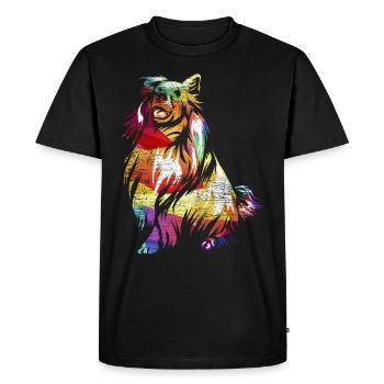 Cadeau de chien de berger Shetland - T-shirt Premium bio Homme - noir - Devant - Nico (187cm)