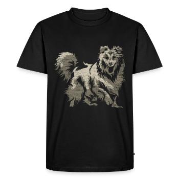 Shetland Chien de berger Cadeau - T-shirt Premium bio Homme - noir - Devant - Nico (187cm)