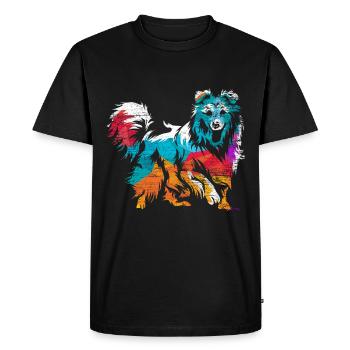 Shetland Chien de berger Cadeau - T-shirt Premium bio Homme - noir - Devant - Nico (187cm)