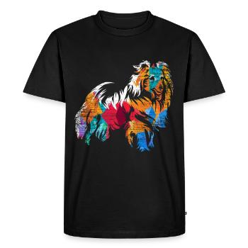 Shetland Shepherd Gift - Men's Premium Organic T-Shirt - black - Front - Nico (187cm)