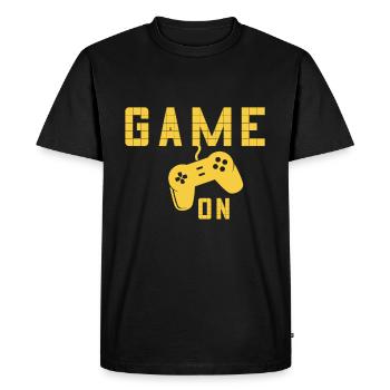 Gamer - Game on - Men's Premium Organic T-Shirt - black - Front - Nico (187cm)