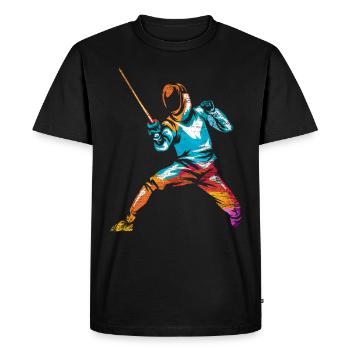 Escrime - T-shirt Premium bio Homme - noir - Devant - Nico (187cm)