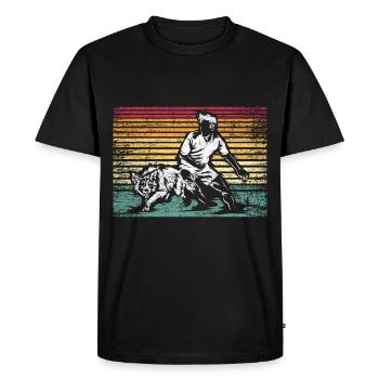 Border Collie Dextérité - T-shirt Premium bio Homme - noir - Devant - Nico (187cm)
