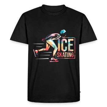Patinage sur glace - T-shirt Premium bio Homme - noir - Devant - Nico (187cm)