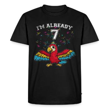 7th parrot birthday - Men's Premium Organic T-Shirt - black - Front - Nico (187cm)