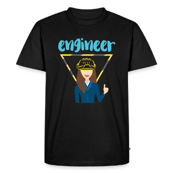 Engineer engineer woman - Men's Premium Organic T-Shirt - black - Front - Nico (187cm)