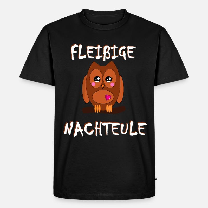 Fleißige Nachteule - Männer Premium Bio T-Shirt - Schwarz