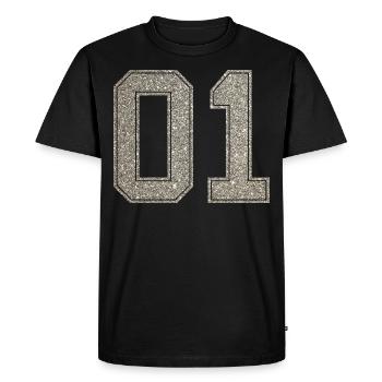 Numéro 01 numéro de maillot 1 numéro de maillot - T-shirt Premium bio Homme - noir - Devant - Nico (187cm)