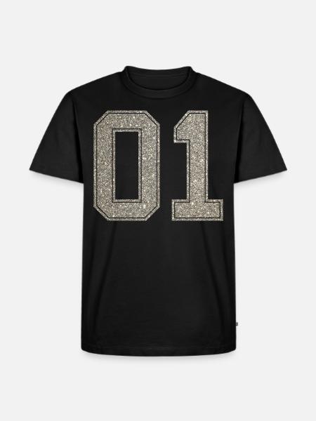 Nummer 01 trøje nummer 1 en trøjenummer - Herre Premium økologisk T-shirt - sort