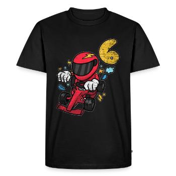 6th birthday racing car racing driver - Men's Premium Organic T-Shirt - black - Front - Nico (187cm)