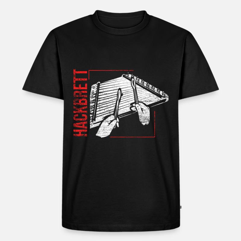 Kastenzither Hackbrett - Männer Premium Bio T-Shirt - Schwarz