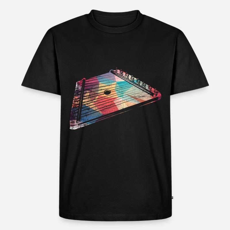 Kastenzither Hackbrett - Männer Premium Bio T-Shirt - Schwarz