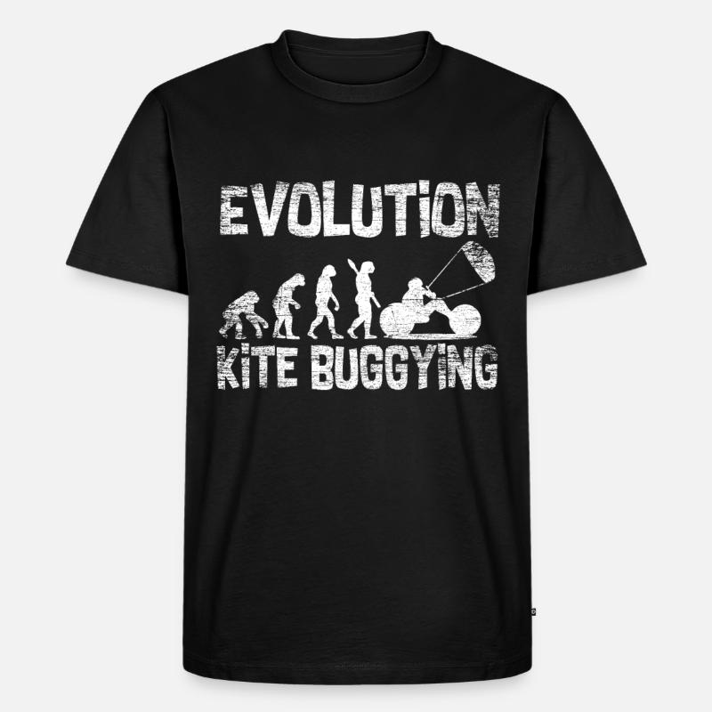 Evolution Kite Buggying - Männer Premium Bio T-Shirt - Schwarz