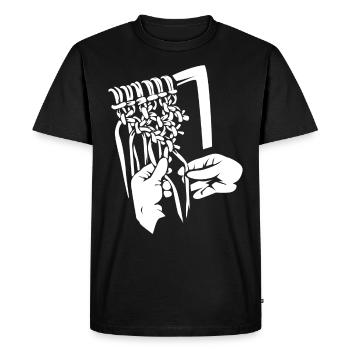 Macrame knotting technique - Men's Premium Organic T-Shirt - black - Front - Nico (187cm)