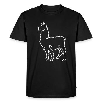 alpaca - Men's Premium Organic T-Shirt - black - Front - Nico (187cm)