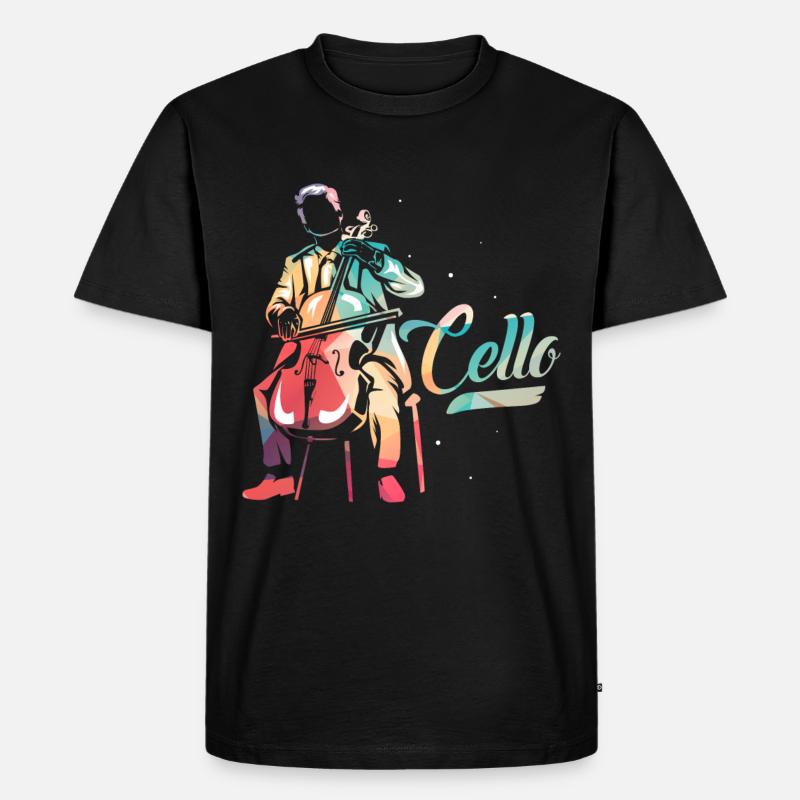 Cello - Männer Premium Bio T-Shirt - Schwarz
