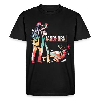 Cor de chasse - T-shirt Premium bio Homme - noir - Devant - Nico (187cm)