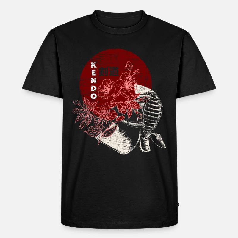 Kendo-Mädchen - Männer Premium Bio T-Shirt - Schwarz