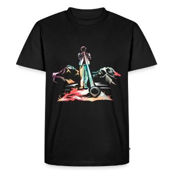 Alphorn Alpen - Männer Premium Bio T-Shirt - Schwarz - Vorne - Nico (187cm)