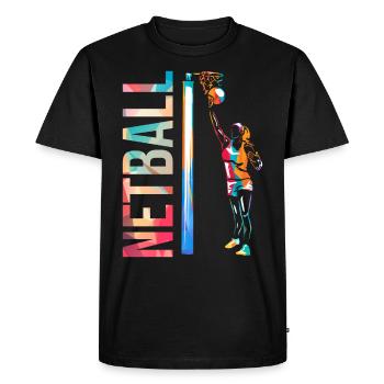 Netball - T-shirt Premium bio Homme - noir - Devant - Nico (187cm)
